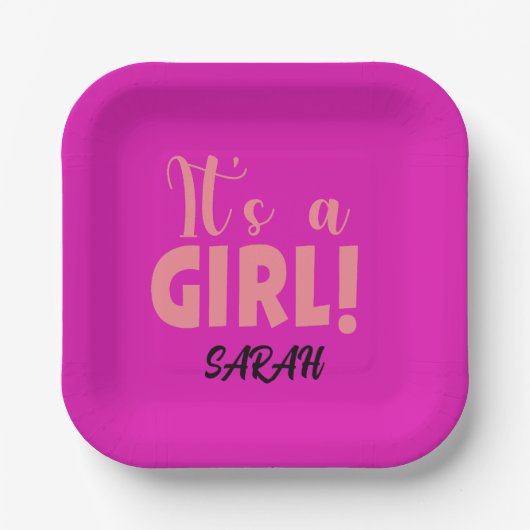 Es ist ein Mädchen Sarah Pappteller (Vorderseite)