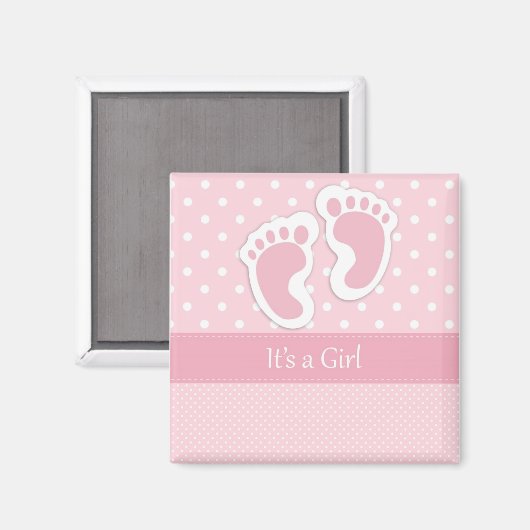 Es ist ein Mädchen Save the Date magent Magnet (Vorderseite/Rückseite)