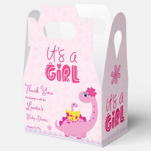 Es ist ein Mädchen schlüpfen bald Dinosaurier Mama Geschenkschachtel (Geöffnet)