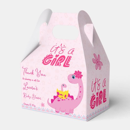 Es ist ein Mädchen schlüpfen bald Dinosaurier Mama Geschenkschachtel (Vorderseite)