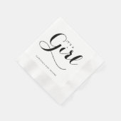 Es ist ein Mädchen | Script Baby Showpapier Napkin Serviette (Ecke)