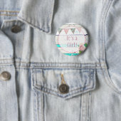 Es ist ein Mädchen! Shabby Rustic Birth Ankündigun Button (Beispiel)