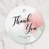 Es ist ein Mädchen Soft Blush Rosa Blumen Danke Geschenkanhänger (Rückseite)