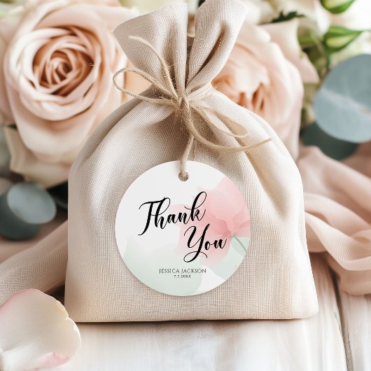 Es ist ein Mädchen Soft Blush Rosa Blumen Danke Geschenkanhänger