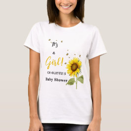 Es ist ein Mädchen! Sonnenblume mit Schmetterlings T-Shirt
