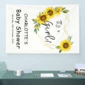 Es ist ein Mädchen! Sonnenblumen Frame Baby Dusche Banner (Messe)