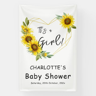 Es ist ein Mädchen! Sonnenblumen Frame Baby Dusche Banner