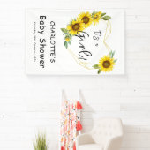 Es ist ein Mädchen! Sonnenblumen Frame Baby Dusche Banner (InSitu)