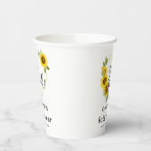 Es ist ein Mädchen! Sonnenblumen Frame Baby Dusche Pappbecher (Links)