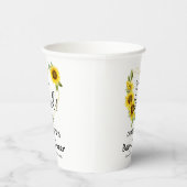 Es ist ein Mädchen! Sonnenblumen Frame Baby Dusche Pappbecher (Rechts)