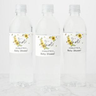 Es ist ein Mädchen! Sonnenblumen-Rahmen-Baby-Party Wasserflaschenetikett