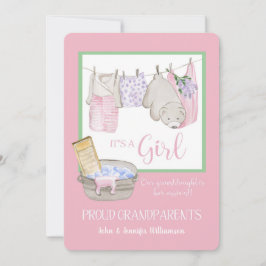 Es ist ein Mädchen - stolz Großeltern Ankündigung