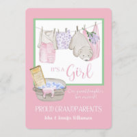 Es ist ein Mädchen - stolz Großeltern Ankündigung