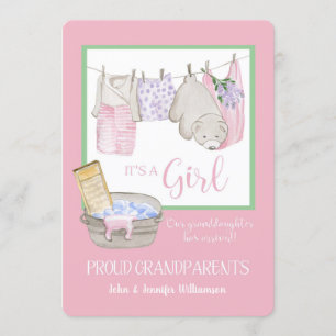 Es ist ein Mädchen - stolz Großeltern Ankündigung