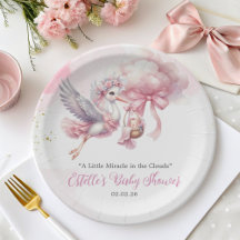 Es ist ein Mädchen-Storch & Pink Cloud Baby Shower