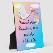 Es ist ein Mädchen - Stork Keepake Plaque Fotoplatte (Seite)