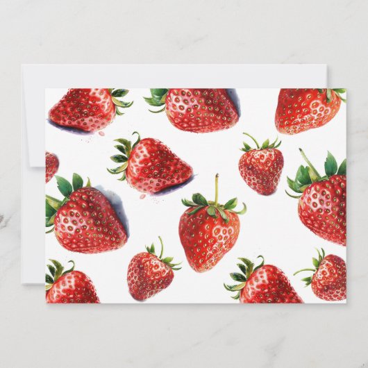 Es ist ein Mädchen Strawberry Babydusche Dankeskarte (Rückseite)