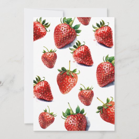 Es ist ein Mädchen Strawberry Babydusche Einladung (Rückseite)