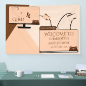 Es ist ein Mädchen! Süßer Bär Computerbildschirm B Banner (Messe)