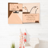 Es ist ein Mädchen! Süßer Bär Computerbildschirm B Banner (InSitu)
