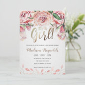 Es ist ein Mädchen - Tea Party Babydusche Einladun Einladung (Stehend Vorderseite)