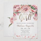 Es ist ein Mädchen - Tea Party Babydusche Einladun Einladung (Vorne/Hinten)