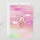 Es ist ein Mädchen! Teddy Bear Pink Balloons Babyd Einladung (Rückseite)