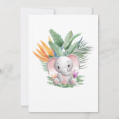 Es ist ein Mädchen! Tropical Baby Elephant Baby Du Einladung (Rückseite)