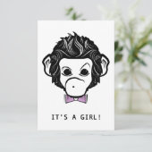 Es ist ein Mädchen! Ungeheuer-Affe Einladung (Stehend Vorderseite)