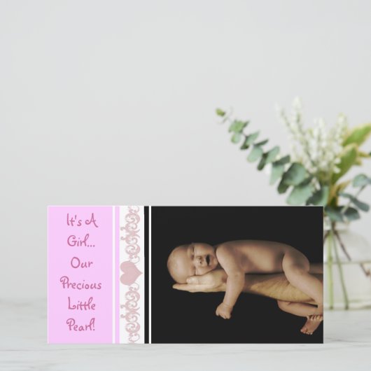 Es ist ein Mädchen... Unsere Wertvolle kleine Perl Ankündigung (Stehend Vorderseite)