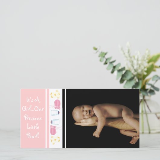 Es ist ein Mädchen... Unsere Wertvolle kleine Perl Ankündigung (Stehend Vorderseite)