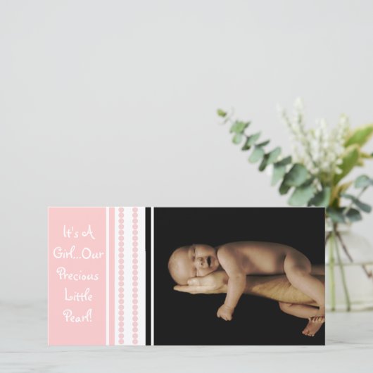 Es ist ein Mädchen... Unsere Wertvolle kleine Perl Ankündigung (Stehend Vorderseite)