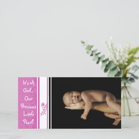 Es ist ein Mädchen... Unsere Wertvolle kleine Perl Ankündigung (Stehend Vorderseite)