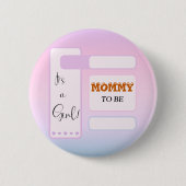 Es ist ein Mädchen! Violetter Gradient Süße werden Button (Vorderseite)
