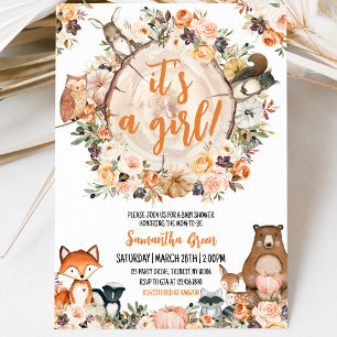 Es ist ein Mädchen Wald Baby Shower Einladung