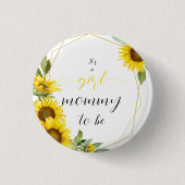 Es ist ein Mädchen! Wasserfarbe Sonnenblume Mommy Button (Vorderseite)