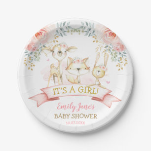 Es ist ein Mädchen  Weibliche Blütenblätter Pappteller