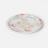 Es ist ein Mädchen| Weibliche Blütenblätter Pappteller (Schrägansicht)