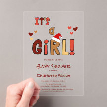 Es ist ein Mädchen! Weihnachten Santa Hut Baby Sho