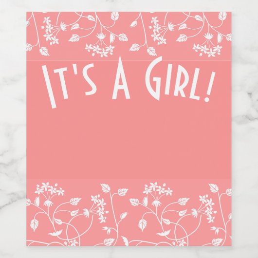 Es ist ein Mädchen! Weinetikett (Einzelnes Label)