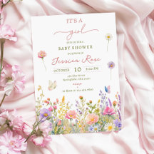 Es ist ein Mädchen Wildblumen-Baby-Party