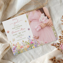 Es ist ein Mädchen Wildblumen-Baby-Party-Foto