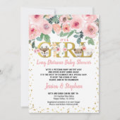 Es ist ein Mädchenschuh mit langer Entfernung. Einladung (Vorderseite)