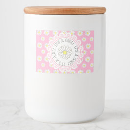 Es ist ein MÄDCHIESY Girl Baby Stower Flaschenetik Lebensmitteletikett