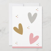 Es ist ein Märchenrosa Herz, eine moderne Babydusc Einladung (Rückseite)