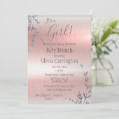 Es ist ein Märchenrosa-Metallic-Baby-Duschbrunch Einladung (Stehend Vorderseite)