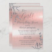 Es ist ein Märchenrosa Metallic Drive mit Babydusc Einladung (Vorne/Hinten)