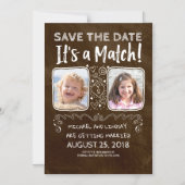 Es ist ein Match - Funny Save the Date Foto Magneteinladung (Vorderseite)