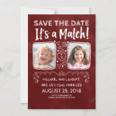 Es ist ein Match - Funny Save the Date Magneteinladung (Vorderseite)