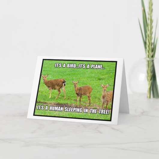 Es ist ein menschliches Schlafen im Baum Karte (Vorderseite)